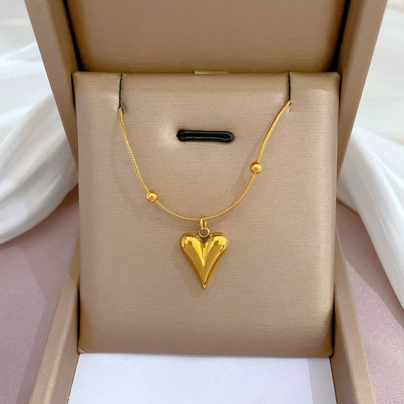 Titanium Steel Cartoon Plant Flowers Geometric Style Electroplated Cold Necklace For Women