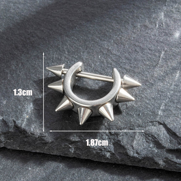 Titanium Steel Cast Geometric Pointed Cone Polishing Unisex Earrings