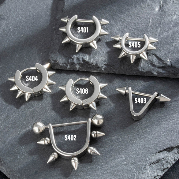 Titanium Steel Cast Geometric Pointed Cone Polishing Unisex Earrings