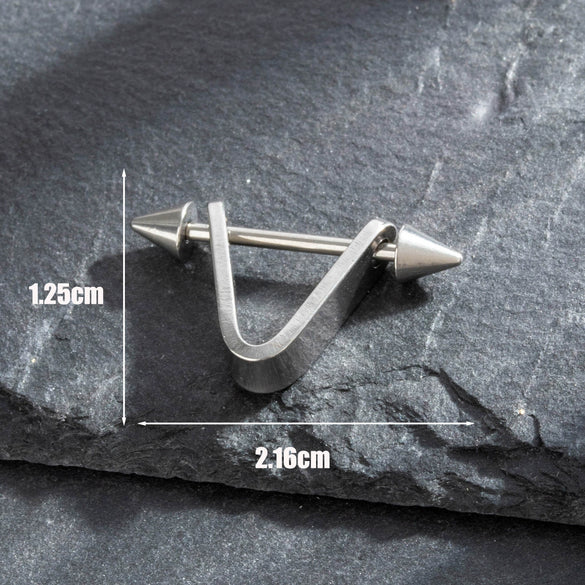 Titanium Steel Cast Geometric Pointed Cone Polishing Unisex Earrings