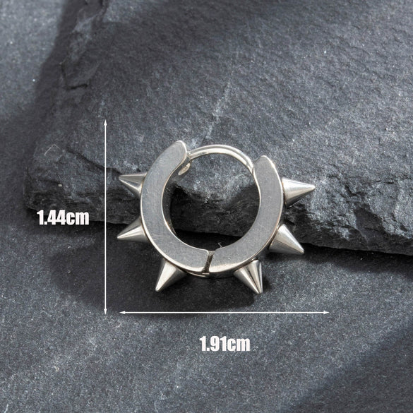 Titanium Steel Cast Geometric Pointed Cone Polishing Unisex Earrings