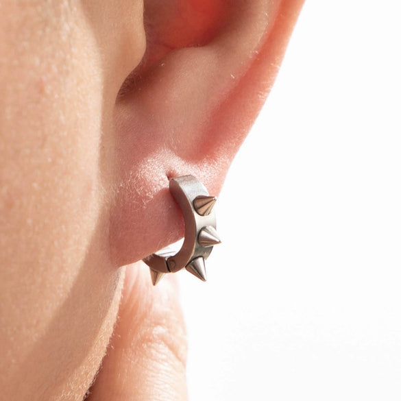 Titanium Steel Cast Geometric Pointed Cone Polishing Unisex Earrings