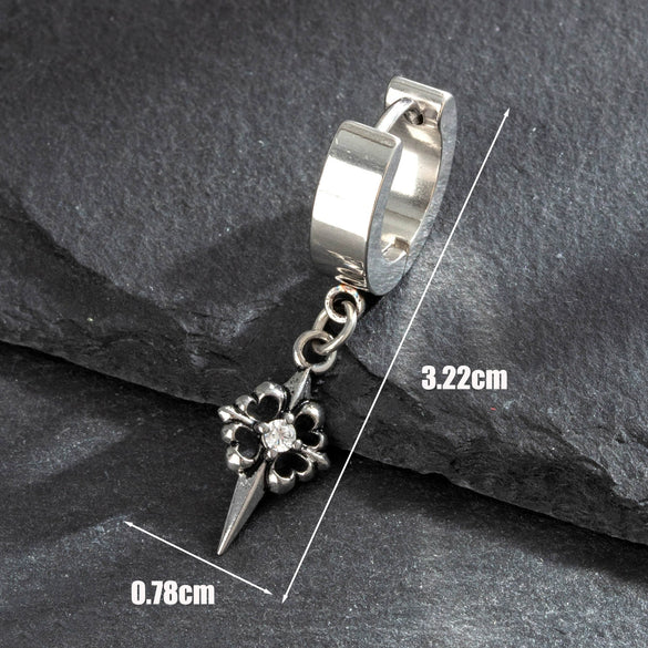 Titanium Steel Casting Cross Star High Sense Hip Hop Unisex Earrings