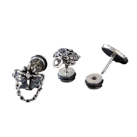 Titanium Steel Casting Crown Chain Polishing Unisex Fashionable Distinctive Earrings