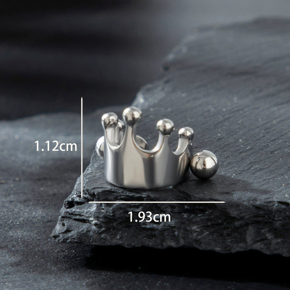 Titanium Steel Casting Crown Chain Polishing Unisex Fashionable Distinctive Earrings
