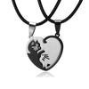 Titanium Steel Cat Couple Pendant Necklace With Ball Chain Polished Animal Zodiac Sweater Chain Jewelry For Women And Men