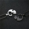 Titanium Steel Cat Couple Pendant Necklace With Ball Chain Polished Animal Zodiac Sweater Chain Jewelry For Women And Men