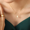 316L Stainless Steel Cat's Eye Pendant Clavicle Chain Necklace With Geometric Pattern And Electroplating Treatment For Women