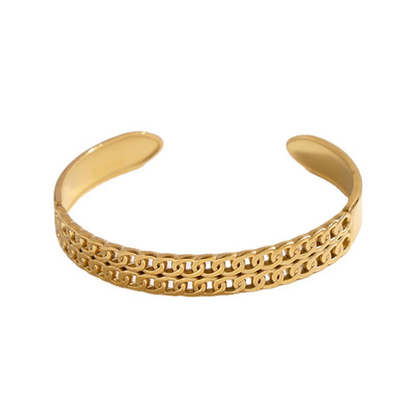 Titanium Steel Chain Bracelet For Women With Geometric Personality Niche Design And Electroplating Process