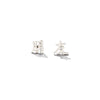 Titanium Steel Chinese Character Geometric Style Electroplated Earrings