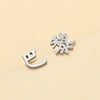 Titanium Steel Chinese Character Geometric Style Electroplated Earrings