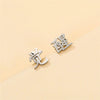 Titanium Steel Chinese Character Geometric Style Electroplated Earrings