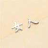 Titanium Steel Chinese Character Geometric Style Electroplated Earrings