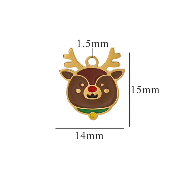Titanium Steel Christmas Badge Pendant Tag Accessories With Letters Numbers Text Electroplated