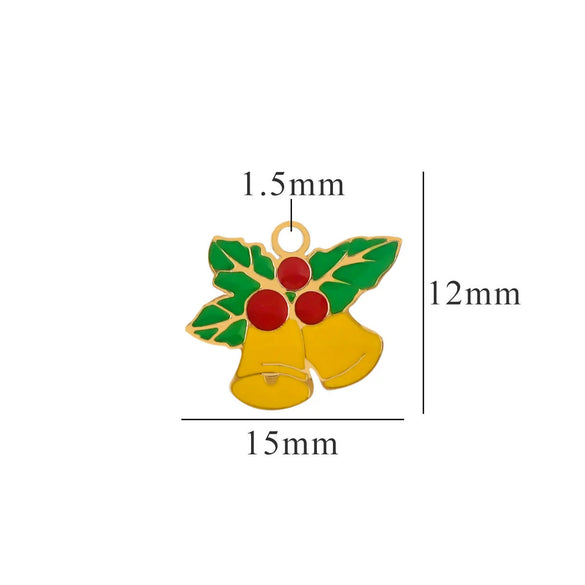 Titanium Steel Christmas Badge Pendant Tag Accessories With Letters Numbers Text Electroplated