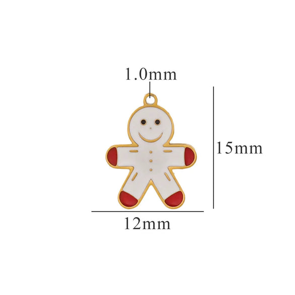 Titanium Steel Christmas Badge Pendant Tag Accessories With Letters Numbers Text Electroplated