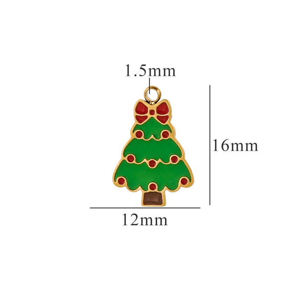 Titanium Steel Christmas Badge Pendant Tag Accessories With Letters Numbers Text Electroplated
