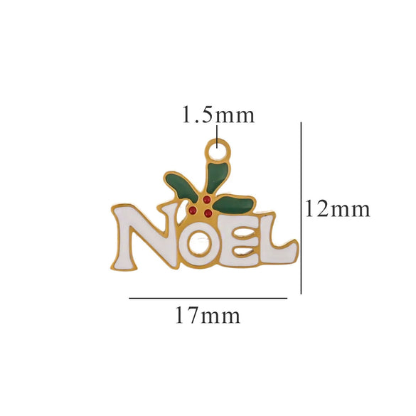 Titanium Steel Christmas Badge Pendant Tag Accessories With Letters Numbers Text Electroplated