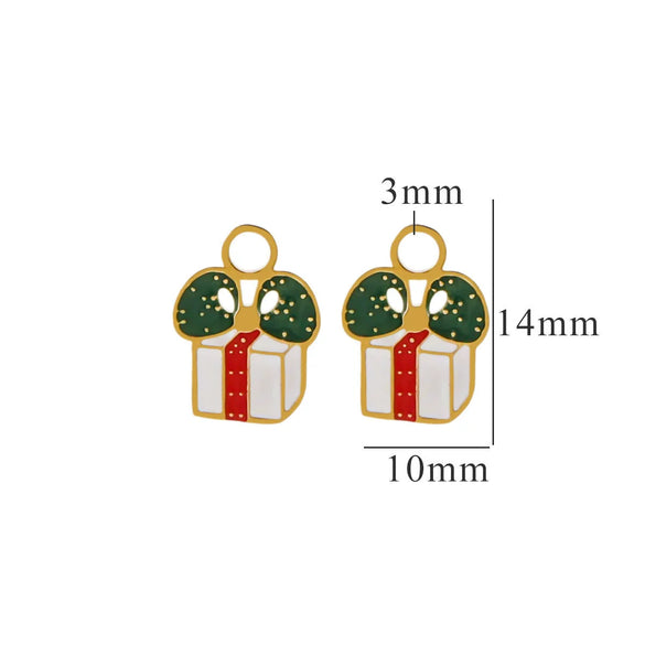 Titanium Steel Christmas Deer Head Pendant Jewelry With Letters Numbers Text Electroplated