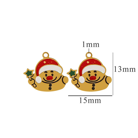 Titanium Steel Christmas Deer Head Pendant Jewelry With Letters Numbers Text Electroplated