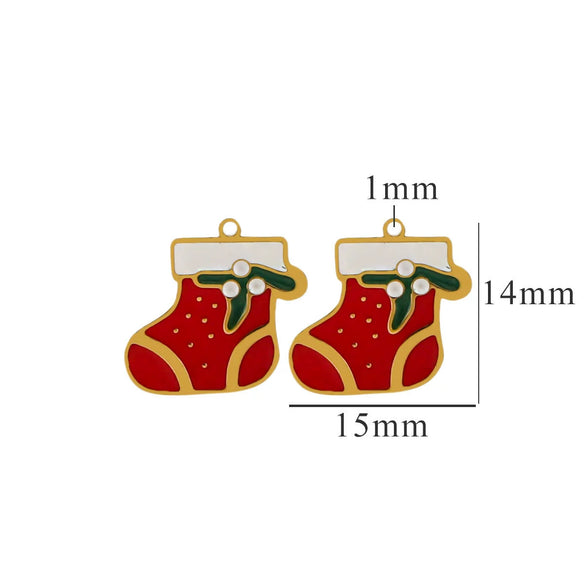 Titanium Steel Christmas Deer Head Pendant Jewelry With Letters Numbers Text Electroplated