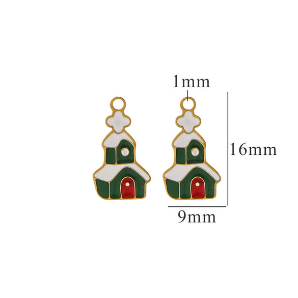 Titanium Steel Christmas Deer Head Pendant Jewelry With Letters Numbers Text Electroplated
