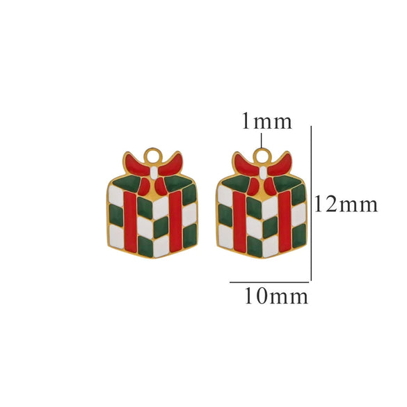 Titanium Steel Christmas Deer Head Pendant Jewelry With Letters Numbers Text Electroplated