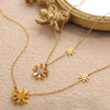 316L Stainless Steel Chrysanthemum Daisy Electroplated 18K Gold Women's Necklace
