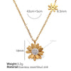 316L Stainless Steel Chrysanthemum Daisy Electroplated 18K Gold Women's Necklace