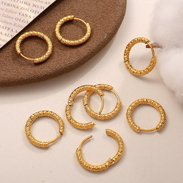 316L Stainless Steel Circle Electroplated Allmatch Women's Fashion Trendy Earrings