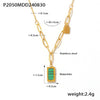 316L Stainless Steel Clavicle Necklace Geometric Striped Retro Style 18K Gold Plated