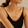 316L Stainless Steel Clavicle Necklace Geometric Striped Retro Style 18K Gold Plated