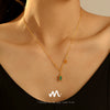 316L Stainless Steel Clavicle Necklace Geometric Striped Retro Style 18K Gold Plated
