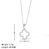 Titanium Steel Clavicle Necklace Minimalist Geometric Leaves Electroplated O Chain For Women