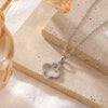 Titanium Steel Clavicle Necklace Minimalist Geometric Leaves Electroplated O Chain For Women