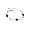 Titanium Steel Clover Geometric Leaves Electroplated Bracelet For Women And Unisex