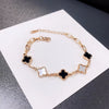 Titanium Steel Clover Geometric Leaves Electroplated Bracelet For Women And Unisex