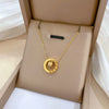 Titanium Steel Cold Necklace With Geometric Pattern And Real Gold Electroplated Cartoon Style For Unisex