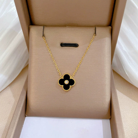 Titanium Steel Cold Necklace With Geometric Pattern And Real Gold Electroplated Cartoon Style For Unisex