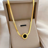 Titanium Steel Cold Necklace With Geometric Pattern And Real Gold Electroplated Cartoon Style For Unisex