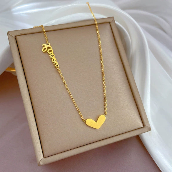 Titanium Steel Cold Necklace With Geometric Pattern And Real Gold Electroplated Cartoon Style For Unisex
