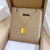 Titanium Steel Cold Necklace With Geometric Pattern And Real Gold Electroplated Cartoon Style For Unisex