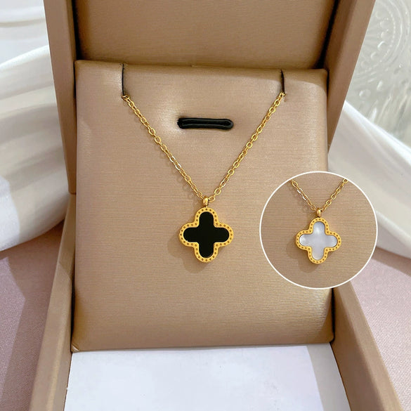 Titanium Steel Cold Necklace With Geometric Pattern And Real Gold Electroplated Cartoon Style For Unisex
