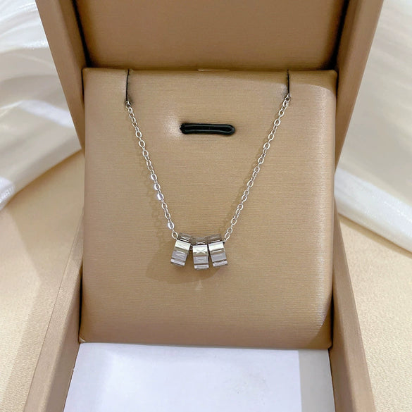 Titanium Steel Cold Necklace With Geometric Pattern And Real Gold Electroplated Cartoon Style For Unisex