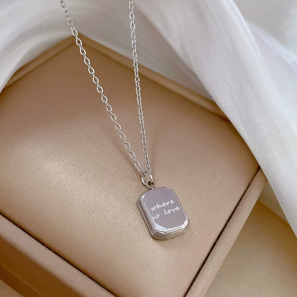 Titanium Steel Cold Necklace With Geometric Pattern And Real Gold Electroplated Cartoon Style For Unisex