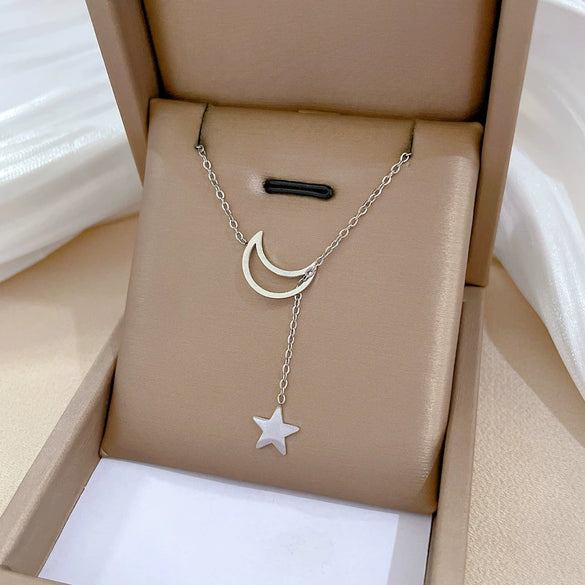 Titanium Steel Cold Necklace With Geometric Pattern And Real Gold Electroplated Cartoon Style For Unisex