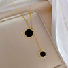 Titanium Steel Cold Necklace With Geometric Pattern And Real Gold Electroplated Cartoon Style For Unisex