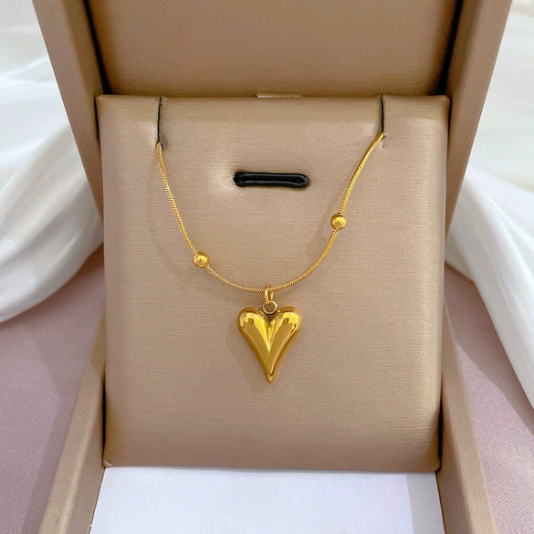 Titanium Steel Cold Necklace With Geometric Pattern And Real Gold Electroplated Cartoon Style For Unisex