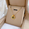 Titanium Steel Cold Necklace With Geometric Pattern And Real Gold Electroplated Cartoon Style For Unisex