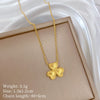 Titanium Steel Cold Necklace With Geometric Pattern Cartoon And Plant Flowers Style Electroplating Treatment Unisex